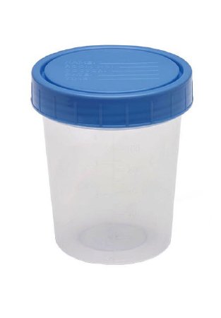 Cardinal Graduated Medicine Cup 2 oz. Clear Cup / Blue Lid Plastic Disposable