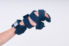 Fabrication Enterprises Resting Hand Splint with Five Straps ComfySplints™ Progressive Broadcloth / Foam / Steel Right Hand Navy Blue Adult