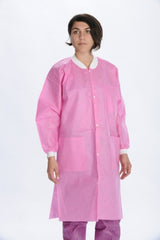 Valumax International Lab Coat ValuMax® Extra-Safe™ Raspberry Large Knee Length Limited Reuse