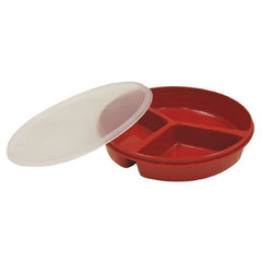 Alimed Partitioned Plate with Lid Redware™ Tableware Red Reusable