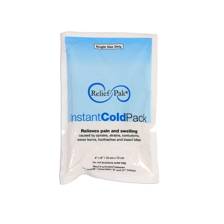 Fabrication Enterprises Instant Cold Pack Relief Pak® General Purpose Small 4 X 6 Inch Plastic / Ammonium Nitrate / Water Disposable