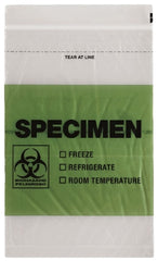 RD Plastics Company BAG, ZIPLOCK TRANS BIOHAZARD GRN BLOCK 6"X9" (1000/CS) - M-1134871-4285 - Case of 1000