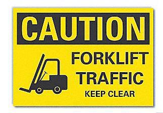 Grainger Door / Wall Sign Caution LYLE CAUTION Forklift Trucks Operating Beyond This Point - M-1135489-4181 - Each