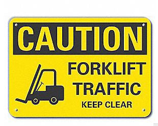 Grainger Wall Sign Caution LYLE CAUTION Forklift Trucks Operating Beyond This Point - M-1135490-1820 - Each