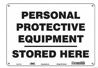 Grainger Wall Sign Directory Sign CONDOR Personal Protective Equipment Stored Heer - M-1135496-1474 - Each