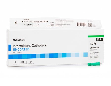 Urethral Catheter McKesson Straight Tip Uncoated PVC 14 Fr. 10 Inch