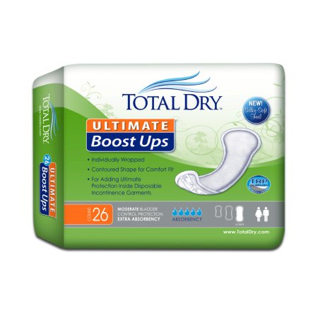 Secure Personal Care Products Incontinence Booster Pad Total Dry™ Ultimate Boost Ups 16-1/2 Inch Length Moderate Absorbency One Size Fits Most Adult Unisex Disposable - M-1135739-4408 - Case of 104