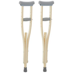 Patterson Medical Supply Underarm Crutches Sammons Preston® Wood Frame Adult 351 lbs. Weight Capacity Wing Nut Adjustment