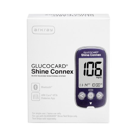 Arkray USA Blood Glucose Meter Glucocard® Shine 5 Second Results Stores Up To 500 Results with Date and Time Auto Coding