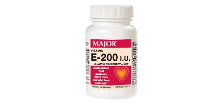 Major Pharmaceuticals Vitamin Supplement Major® Vitamin E 200 IU Strength Capsule 100 per Bottle