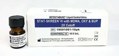 Kova International Drugs of Abuse Control Detectabuse® Stat-Skreen-H® DOA 15-Drug Panel with BUP, OXY, MDMA Positive Level 10 X 5 mL