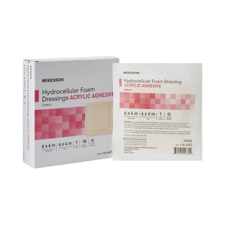 Foam Dressing McKesson 6 X 6 Inch Square Acrylic Adhesive with Border Sterile