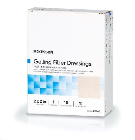 Absorbent Gelling Fiber Dressing McKesson Carboxymethyl Cellulose (CMC) 2 X 2 Inch