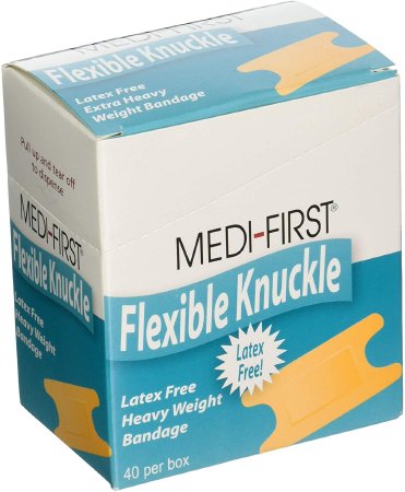 Medique Products Adhesive Strip Medi-First® 3-/4 X 4-1/2 X 5 Inch Fabric Knuckle Tan Sterile