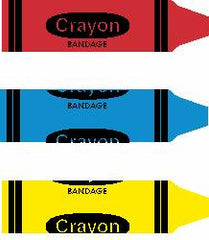 ASO Corporation Adhesive Strip ASO 3/4 X 3 Inch Plastic Rectangle Kid Design (Assorted Crayon) Sterile