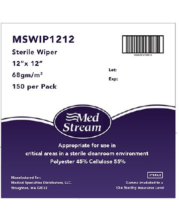 Cleanroom Wipe McKesson ISO Class 5 White Sterile Polyester / Cellulose 12 X 12 Inch Disposable - M-1139240-4306 - Pack of 150