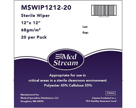 Cleanroom Wipe McKesson ISO Class 5 White Sterile Polyester / Cellulose 12 X 12 Inch Disposable - M-1139247-1446 - Case of 1280