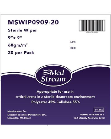 Cleanroom Wipe McKesson ISO Class 5 White Sterile Polyester / Cellulose 9 X 9 Inch Disposable - M-1139260-3269 - Case of 180