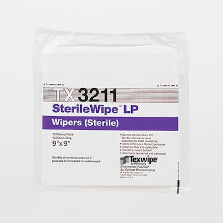 Texwipe Cleanroom Wipe AlphaWipe® White Sterile Polyester 9 X 9 Inch Disposable - M-1139821-3690 - Bag of 100