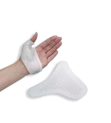 Patterson Medical Supply Thumb Splint Roylan® Medium D-Ring / Hook and Loop Strap Closure Left Hand White