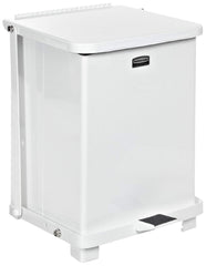RJ Schinner Co Trash Can Rubbermaid® Defenders® 25 gal. Square White Steel Step On - M-1141022-4886 - Each