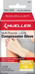 Mueller Sports Medicine Compression Gloves Mueller® Compression & Support Gloves Fingerless Large / X-Large Over-the-Wrist Ambidextrous Stretch Fabric - M-1141667-4980 - Each