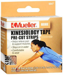 Mueller Sports Medicine Kinesiology Tape Pre-Cut Adhesive 2 Inch X 16.4 Foot Beige NonSterile