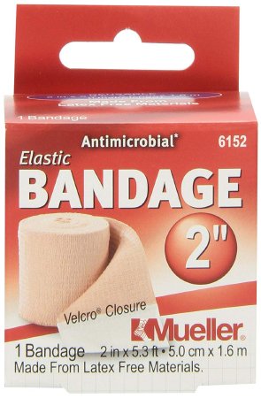 Mueller Sports Medicine Elastic Bandage Mueller® 2 Inch X 5.3 Foot Standard Compression Single Hook and Loop Closure Beige NonSterile