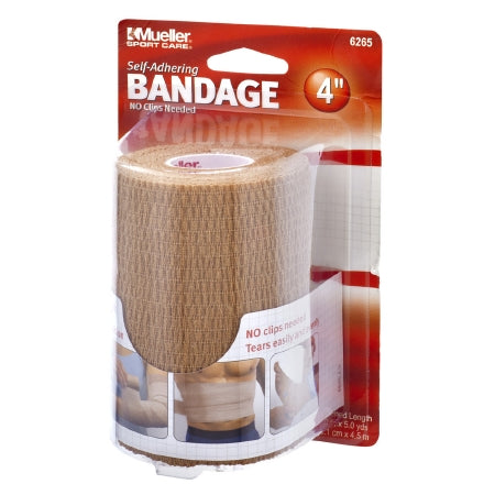 Mueller Sports Medicine Cohesive Bandage Mueller® 4 Inch X 5 Yard Standard Compression Self-adherent Closure Beige NonSterile