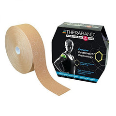 Patterson Medical Supply Kinesiology Tape Theraband™ Water Resistant Cotton / Spandex 2 Inch X 103 Foot Beige NonSterile