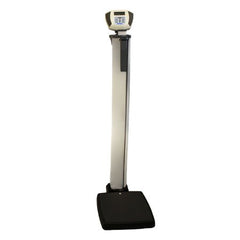 Health O Meter Column Scale with Height Rod Health O Meter® Digital LCD Display 272 Kg Weight Capacity Gray AC Adapter