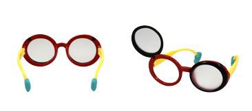 Good-Lite GOOD-LITE® Occluder Glasses Flip Up Style Opaque Green / Red / Yellow Plastic