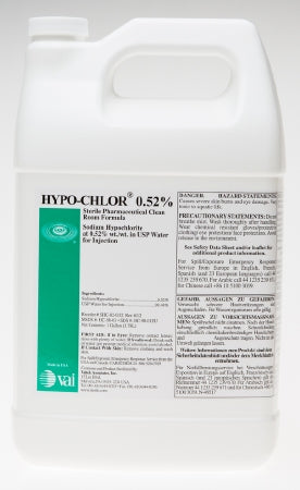 Veltek Associates HYPO-CHLOR 0.52% Surface Disinfectant Cleaner Germicidal Liquid 1 gal. Jug Chlorine Scent Sterile - M-1142452-2712 - Case of 4