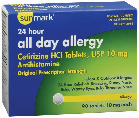 Allergy Relief sunmark® 10 mg Strength Tablet 90 per Box