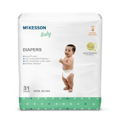 Unisex Baby Diaper McKesson Size 4 Disposable Moderate Absorbency - M-1144477-1772 - Case of 4