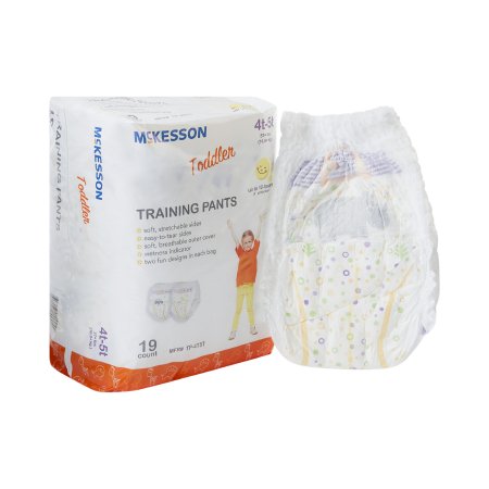 Unisex Toddler Training Pants McKesson Pull On with Tear Away Seams Size 4T to 5T Disposable Heavy Absorbency - M-1144483-2496 - Case of 4