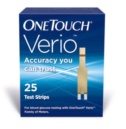 LifeScan Blood Glucose Test Strips OneTouch® Verio® 25 Strips per Box Our smallest sample size ever at 0.4 Microliter and fast results in just 5 seconds For OneTouch® Verio® Meter