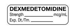 United Ad Label Drug Label UAL™ Anesthesia Label Dexmedetomidine Strength_mg/mL Exp Dt Tm_ White 1/2 X 1-1/2 Inch - M-1144950-3223 - Roll of 1