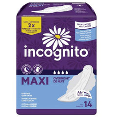 First Quality Feminine Pad Incognito® Maxi with Wings Overnight Absorbency