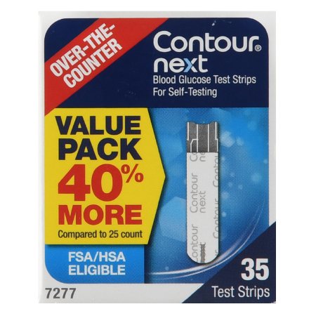 Ascensia Diabetes Care Blood Glucose Test Strips Contour Next 35 Strips per Box Tiny 0.6 Microliter blood sample For Bayer Contour® Blood Glucose Meter