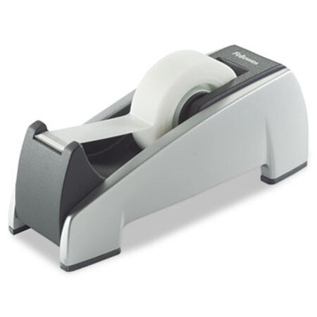 Fellowes® Office Suites Desktop Tape Dispenser, 1" Core, Plastic, Heavy Base, Black/Silver