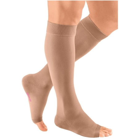 Mediusa Compression Stocking mediven plus Knee High Size 6 Beige Open Toe