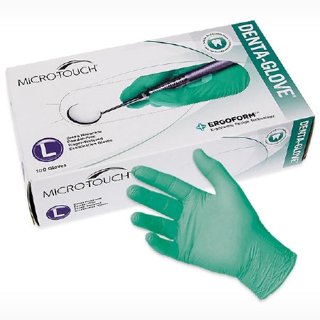 Ansell Exam Glove Micro-Touch® DENTA-GLOVE® Large NonSterile Polychloroprene Standard Cuff Length Textured Fingertips Green Not Chemo Approved - M-1146698-3589 - Case of 1000