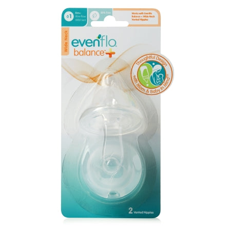 Evenflo Nipple Evenflo® Feeding Balance + Wide Neck Slow Flow Tip Ages 0 Months and Up