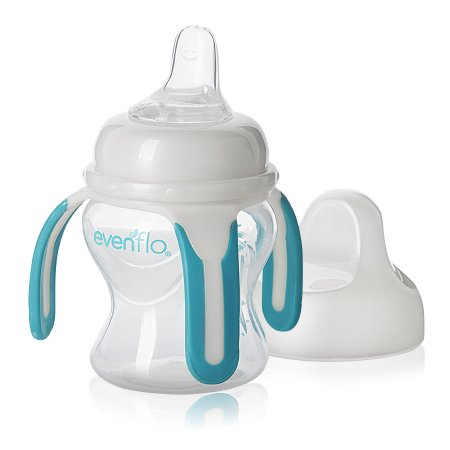 Evenflo Trainer Cup Evenflo® Soft-Flo 5 oz. Clear / Teal Plastic / Silicone Reusable