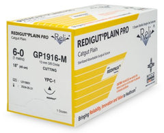 Suture with Needle Reli® Absorbable Uncoated Natural Suture Plain Gut Size 6 - 0 18 Inch Suture 1-Needle 13 mm Length 3/8 Circle Reverse Cutting Needle