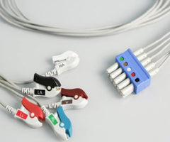 Sage Services Group ECG Patient Cables DIN 5-Lead, Grabber, Unshielded, 0.9m For use With ECG Electrodes