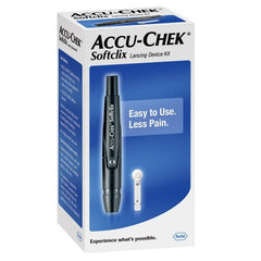 Roche Diabetes Care Lancing Device Accu-Chek® Softclick Lancing Device Needle Multiple Depth Settings 28 Gauge Push Button Activated