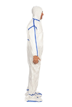 TrueCare Biomedix Cleanroom Coverall with Hood and Boot Covers Regular White Disposable Sterile