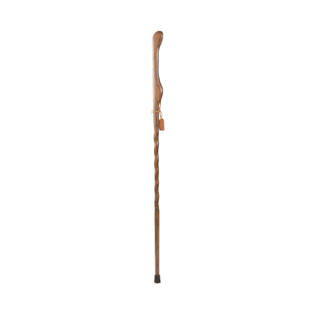 Mabis Healthcare Hiking Staff Brazos™ Wood 55 Inch Height Twisted Brown Oak Print